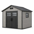 Abri de jardin en plastique gris clair et anthracite 213x218x226 cm