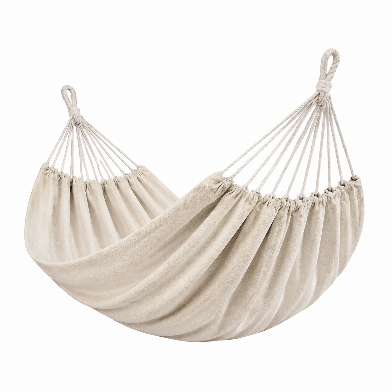 Hamac en Tissu de Coton Beige 200x150 cm