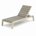Chaise longue de jardin en aluminium beige