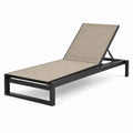 Chaise Longue en Aluminium et Textilène Réglable Beige/Noir