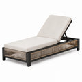 Chaise longue en aluminium et acier avec coussin réglable en polyester crème