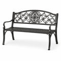 Banc de jardin en métal noir 132 cm