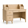 Bureau en bois avec tiroirs et accessoires en métal