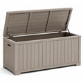 Coffre de rangement en bois composite taupe 120x45x60 cm