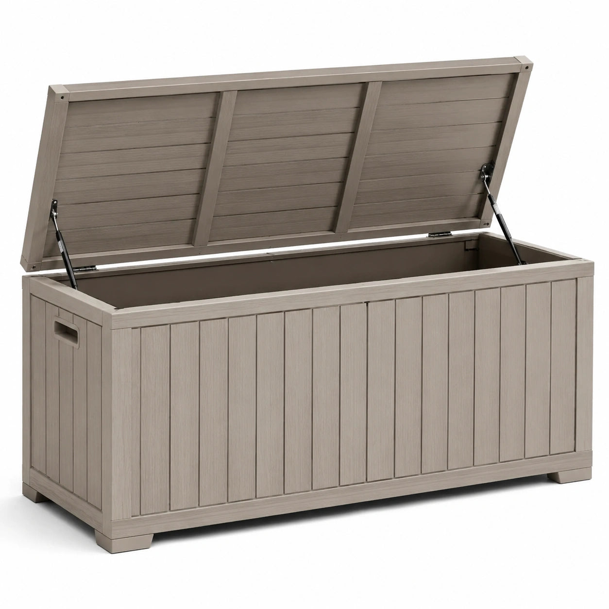 Coffre de rangement en bois composite taupe 120x45x60 cm