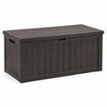 Coffre de rangement extérieur en plastique 117x45x57cm brun