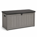 Coffre de rangement extérieur en résine gris 120x56x63 cm