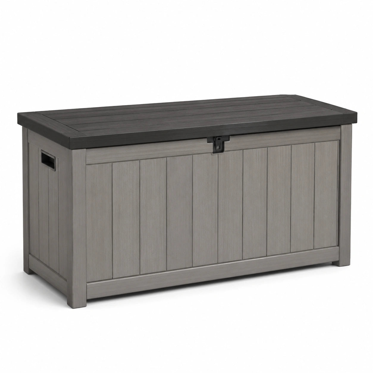 Coffre de rangement extérieur en résine gris 120x56x63 cm