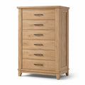 Commode en bois avec 6 tiroirs couleur chêne naturel