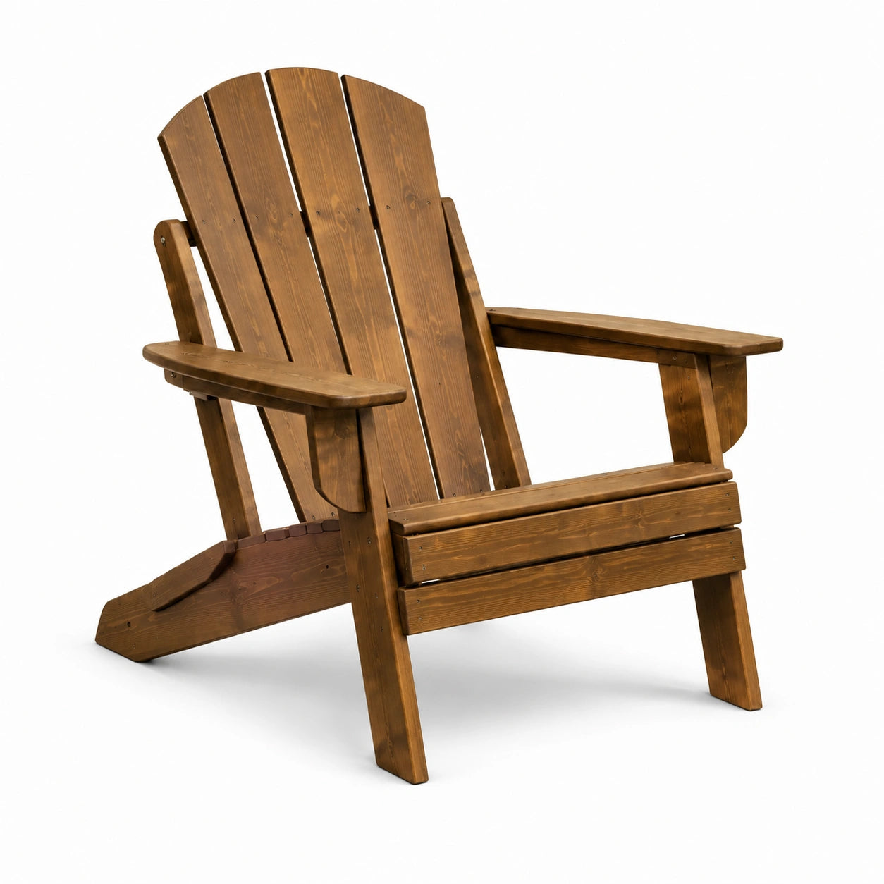 Fauteuil Adirondack en bois massif marron 75x90x95cm